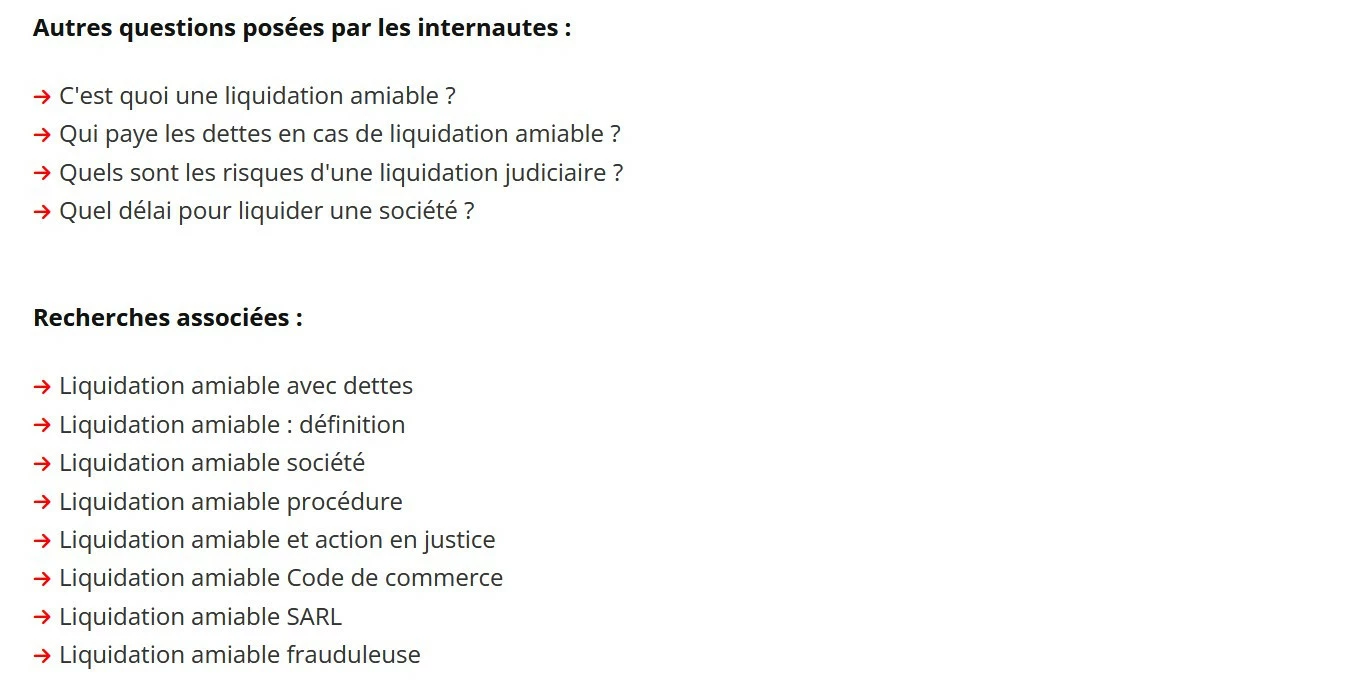 Informations SERP